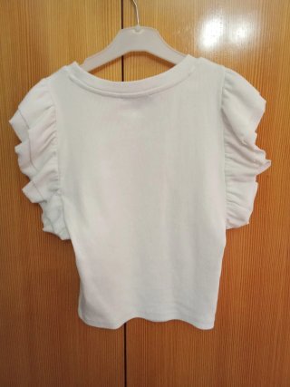 Top Zara volantes blanco