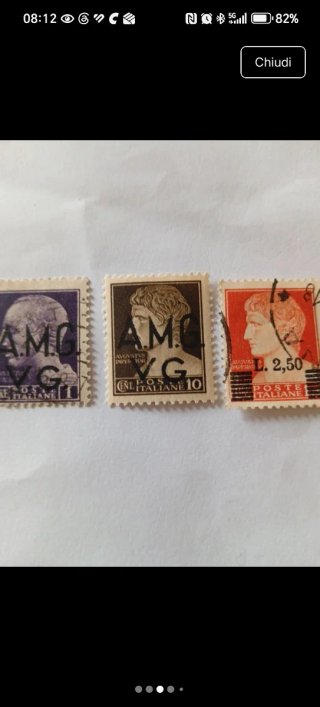 3 Francobolli AMG-VG 1945/47 Usati