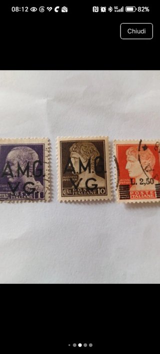 3 Francobolli AMG-VG 1945/47 Usati