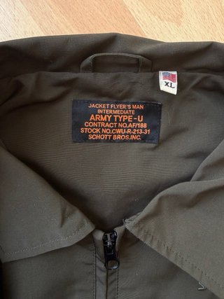 Chaqueta Schott NYC Verde Militar Vintage Hombre