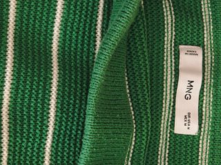 Falda Mango verde y blanca de crochet