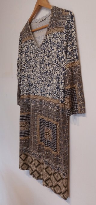 Vestido Boho Chic Hippy Talla XL Vintage Guitare