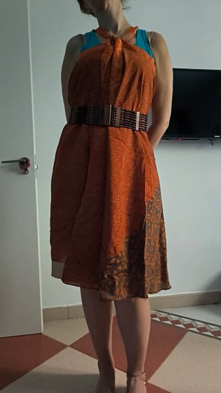 Falda mágica de seda estampada