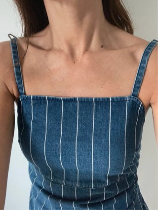 Vestitino in jeans a righe