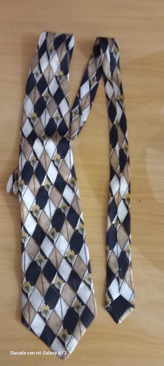 Corbata de seda 100% estilo geométrico vintage