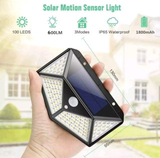 6 Faretti 100LED Pannello Solare Sensore Movimento