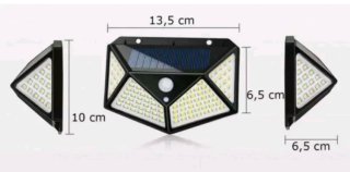 6 Faretti 100LED Pannello Solare Sensore Movimento
