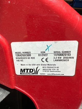 Tractor Cortacésped MTD 60RDE