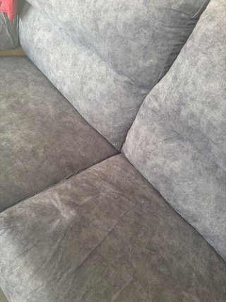 Sofá de tela gris de dos piezas