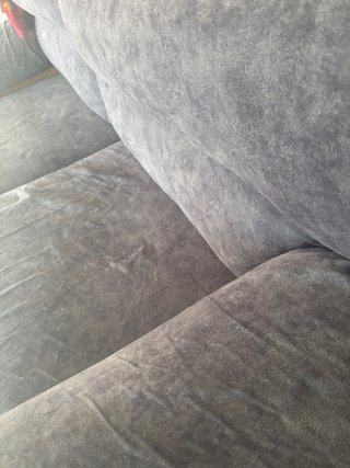 Sofá de tela gris de dos piezas
