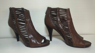 Botines Nine West cage piel marron 38,5 tacon