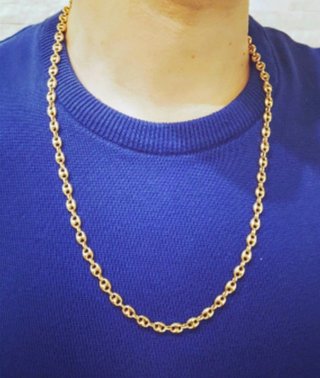 Cadena laminada en oro de 18k