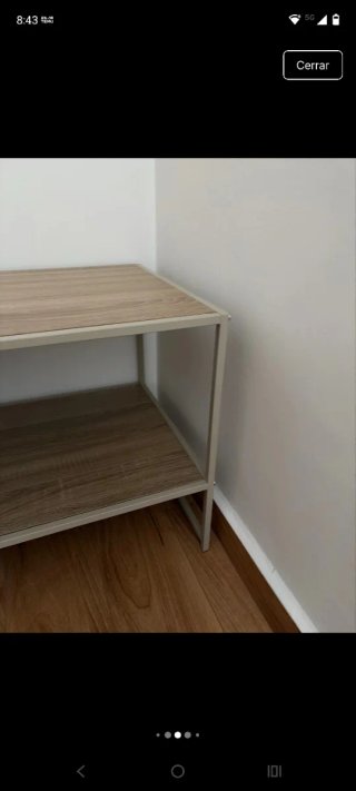 Mesa auxiliar madera y metal