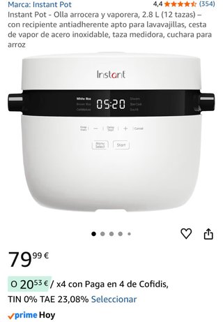 Olla Arrocera Instant Blanca