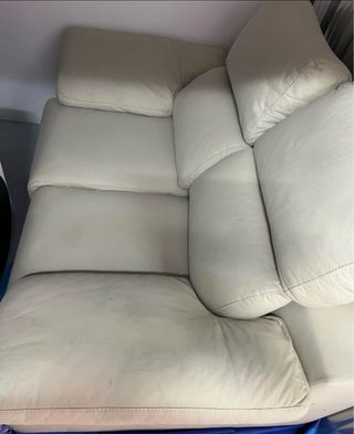 Sofá 2 plazas extraíble piel beige