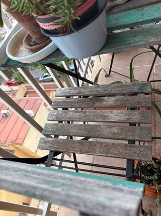 Tavolo e 2 Sedie da Giardino in Legno e Metallo