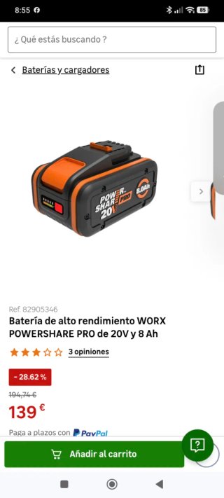 Batería 20V Power Share 8.0Ah