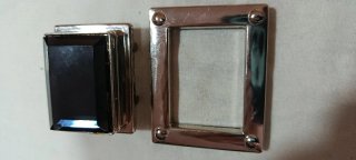 Broche para bolso con piedra azulada grisáceo