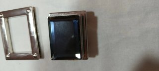 Broche para bolso con piedra azulada grisáceo
