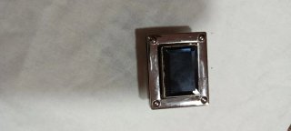 Broche para bolso con piedra azulada grisáceo