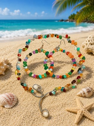 Conjunto Collar y Pendientes Hechos a Mano