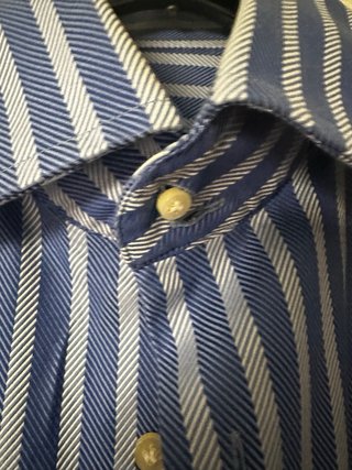 Camicia uomo elegante a righe blu taglia XL