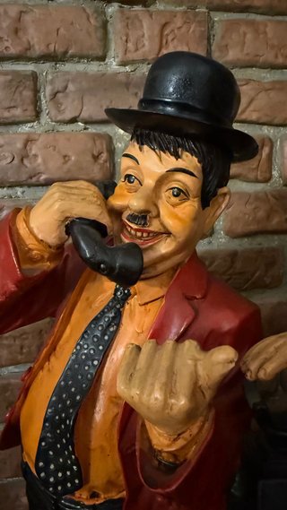 Figuras Gordo y Flaco de Madera