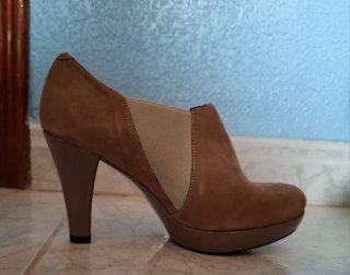 Zapatos de piel de tacón plataforma mujer talla 38