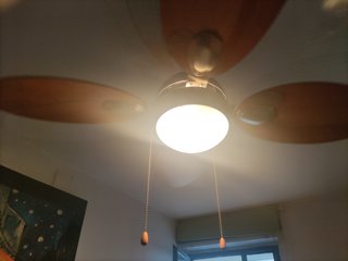 Ventilador de techo con luz madera y metal