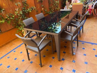 Mesa Terraza y Jardín con 6 Sillas