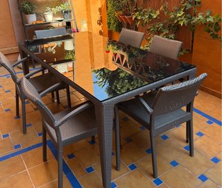 Mesa Terraza y Jardín con 6 Sillas