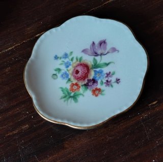 Piatto decorativo fiori dorato