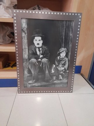 Lámina Charlot con marco