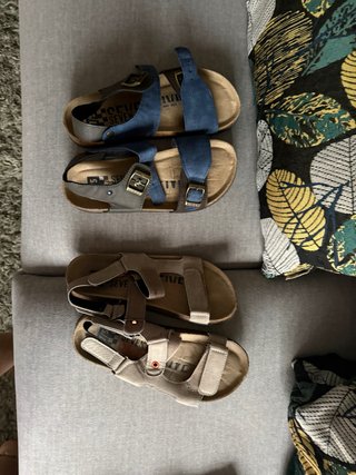 Sandalias Talla 38 Beige y Azul