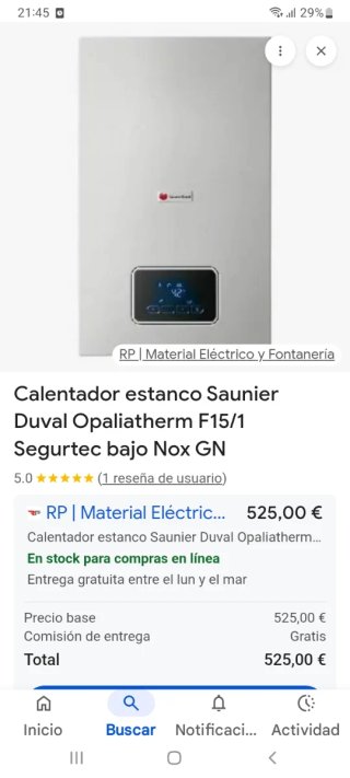 Repuestos Calentador Saunier Duval Estanco