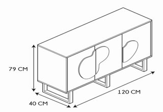 Aparador de madera y metal nuevo