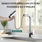 Rubinetto Cucina Cascata Metallo Argento