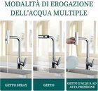 Rubinetto Cucina Cascata Metallo Argento