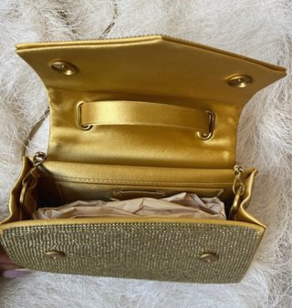 Bolso fiesta Zara dorado pedrería