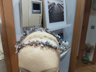 Conjunto Tocado y Pendientes Flores