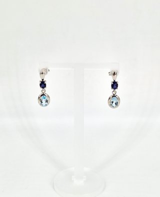 048-04-00061 Pendientes Oro Blanco 18K con Zafiros