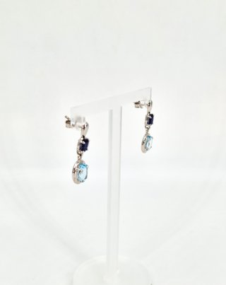 048-04-00061 Pendientes Oro Blanco 18K con Zafiros