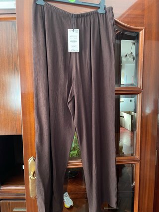 Pantalón Zara Mujer Marrón Chocolate Talla XL