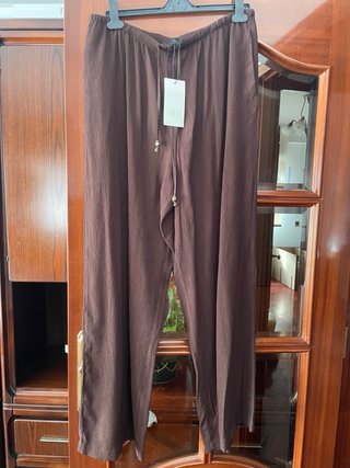 Pantalón Zara Mujer Marrón Chocolate Talla XL
