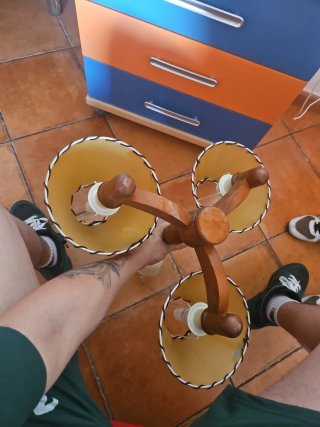 Lámpara de techo 3 pantallas beige