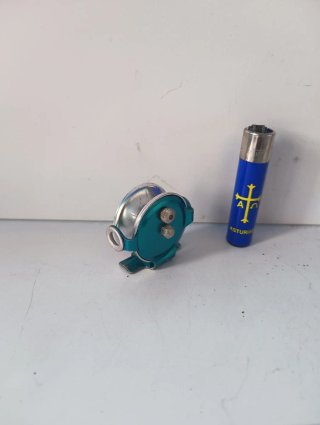 Carrete pesca cebo mini azul eléctrico