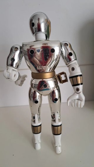 Figura Power Ranger Blanco Plateado Vintage 1995 B