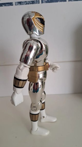 Figura Power Ranger Blanco Plateado Vintage 1995 B