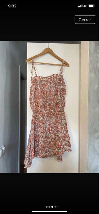 Vestido de verano floral con cárdigan naranja