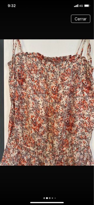Vestido de verano floral con cárdigan naranja